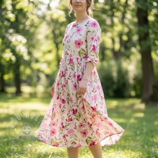 Viskos RADIANCE Flowers Conie pink digital print