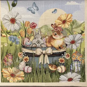 Dekorationstyg GOBELIN PREMIUM Floral Easter Bunny PANEL