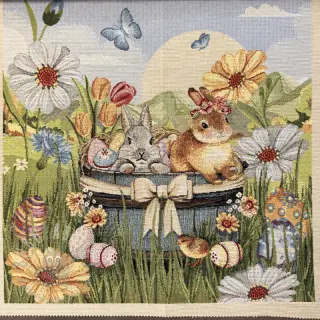 Dekorationstyg GOBELIN PREMIUM Floral Easter Bunny PANEL