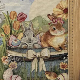 Dekorationstyg GOBELIN PREMIUM Floral Easter Bunny PANEL