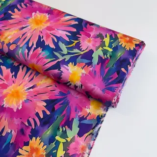 Viskóza SATIN Flowers Danna digital print