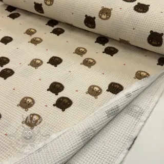 Bomull med vaffelbindning Bears digital print
