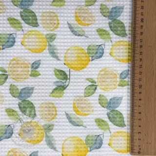 Bomull med vaffelbindning Lemons digital print