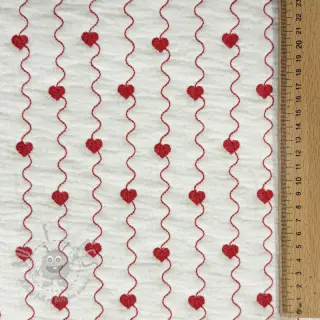 Dubbelgasväv/muslin STEPPED Heart