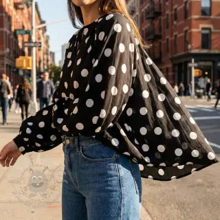 Viskos RADIANCE Polka BIG dot black