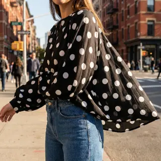 Viskóza RADIANCE Polka BIG dot black