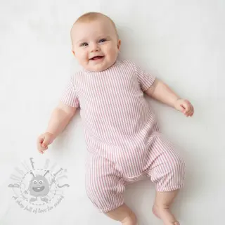 Dubbelgasväv/muslin YARN DYED Summer stripe rose