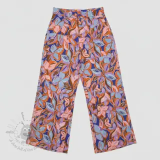Bomullstyg VISCOSE Flowers dark petrol
