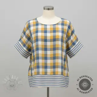 Dubbelgasväv/muslin DOUBLE SIDED Summer Check