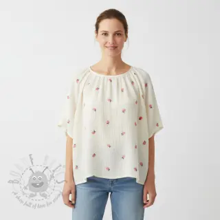 Dubbelgasväv/muslin EMBROIDERY Fruit peach SIMPLY NATURAL