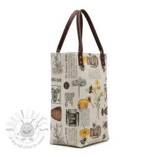 Dekorationstyg Linenlook Bee Honey Recipe digital print