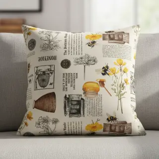 Dekoračná látka Linenlook Bee Honey Recipe digital print