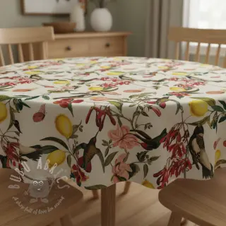 Dekorationstyg Linenlook Lemon Tropic Artisan digital print