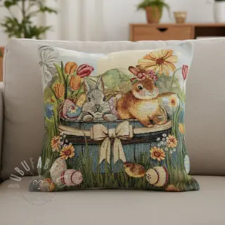 Dekorationstyg GOBELIN PREMIUM Floral Easter Bunny PANEL