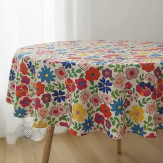 Dekorationstyg Linenlook Flower Fiesta Field digital print