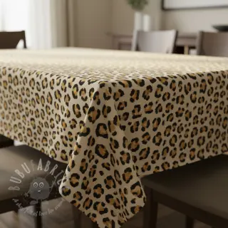 Dekorationstyg Linenlook premium Leopard Animal Print