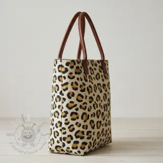 Dekorationstyg Linenlook premium Leopard Animal Print