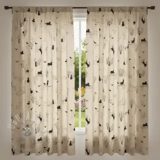 Dekorationstyg Linenlook premium Cat Sea Life