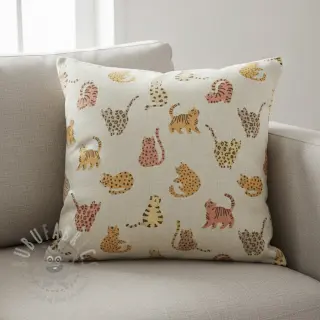 Dekorationstyg Linenlook premium Cute Wild Cat