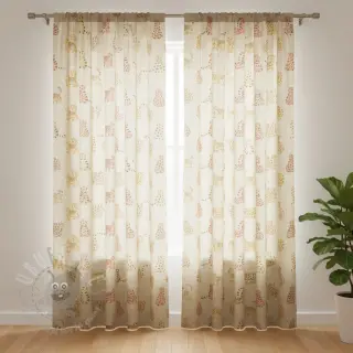 Dekorationstyg Linenlook premium Cute Wild Cat