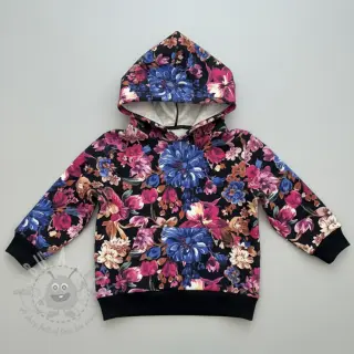 Sweatshirttyg Flower Luna black digital print