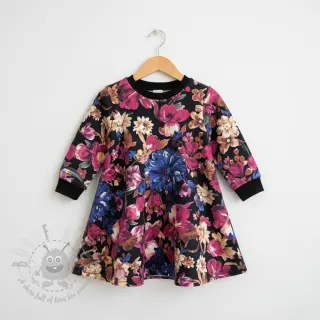 Sweatshirttyg Flower Luna black digital print