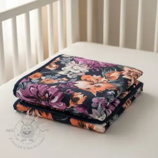 Sweatshirttyg Flower Luna navy digital print