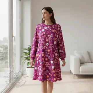 Sweatshirttyg Flowers Azriel fuchsia