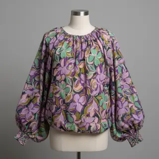 Bavlnená látka VISCOSE Flowers cobalt