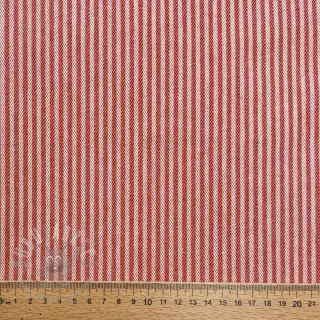 Dekorationstyg DOBBY Colored stripe poppy red
