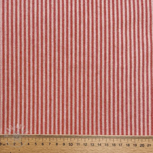 Dekorationstyg DOBBY Colored stripe poppy red