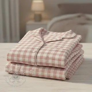 Bomullstyg FLANNEL BIG Check light pink