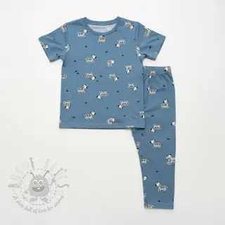 Bomullstyg FLANNEL Zebras blue