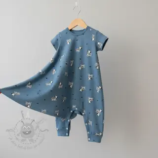 Bomullstyg FLANNEL Zebras blue
