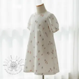 Bomullstyg FLANNEL Flowers white