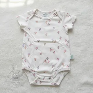 Bomullstyg FLANNEL Flowers white
