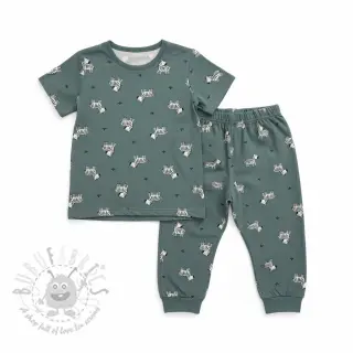 Bomullstyg FLANNEL Zebras green