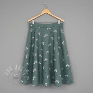 Bomullstyg FLANNEL Zebras green
