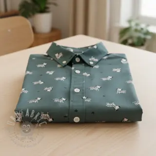 Bomullstyg FLANNEL Zebras green