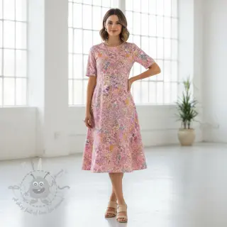Bomullstyg VOILE Small hayppy flowers digital print