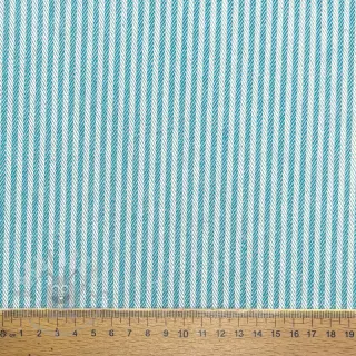 Dekorationstyg DOBBY Colored stripe turquoise