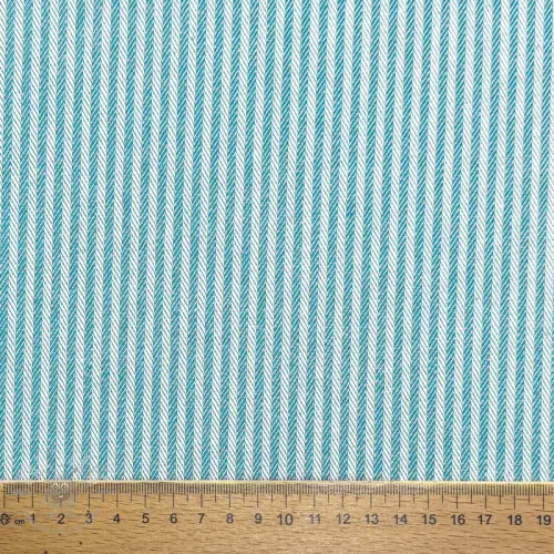 Dekorationstyg DOBBY Colored stripe turquoise