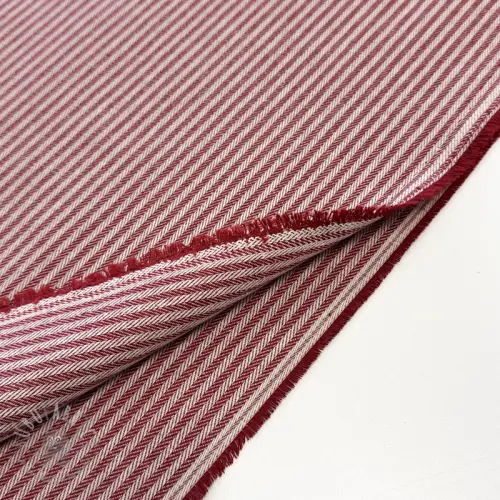 Dekorationstyg DOBBY Colored stripe burgundy