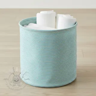 Dekorationstyg DOBBY Colored stripe turquoise