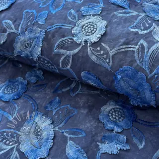 Bomullstyg TIE DYE EMBROIDERY Flora design B
