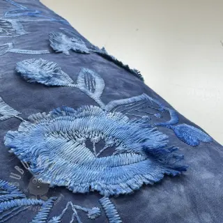 Bomullstyg TIE DYE EMBROIDERY Flora design B