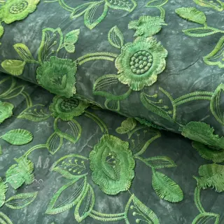 Bomullstyg TIE DYE EMBROIDERY Flora design Och