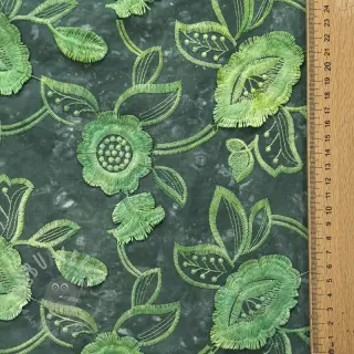Bomullstyg TIE DYE EMBROIDERY Flora design A
