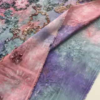 Bomullstyg TIE DYE EMBROIDERY Eva tape design C