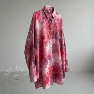 Bomullstyg TIE DYE EMBROIDERY Flora design D